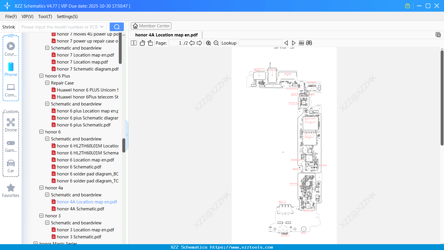 Honor 4A Location Map En